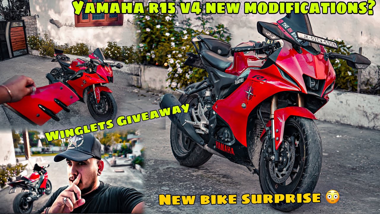 Wiggins R15 yamaha r15 v4 new modifications start ️| R15 v4 winglets giveaway 😍 ...