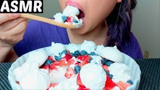 ASMR MERINGUE Cookies + Strawberry + Blueberry Whipped Cream 먹방 Eating Sounds No Talking suellASMR