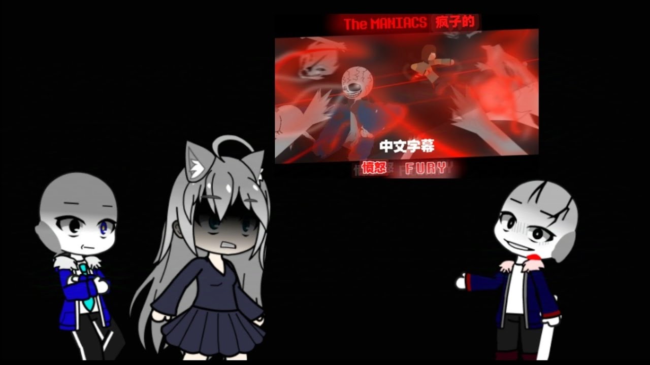 blue archive react to insanity!sans vs chara