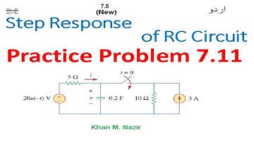 LCA 7.5(U/H)(New) || Practice Problem  7.11 || Step Response || RC Circuit ||(Urdu/Hindi)
