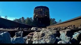 CSX Baretable Train Flying over my Camera [HD]