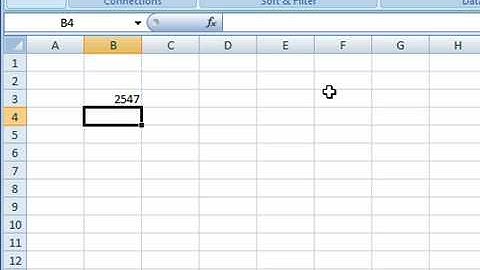 Enter Data in Excel 2007