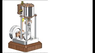 Solidworks Montaj 2-02.4 Parça Dikey Model Buhar Motoru