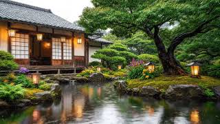 Asmr Rain On Water In Japanese Zen Garden 4K For Stress Relief