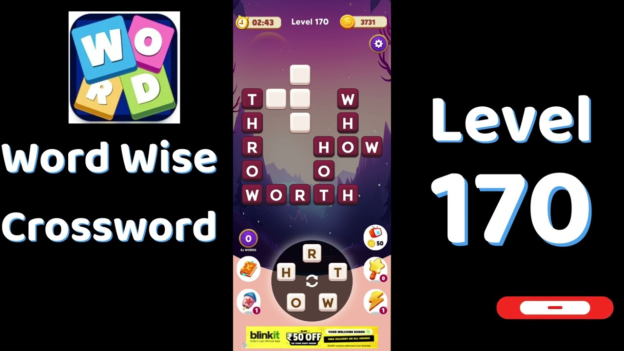 Word Wise Crossword Level 170 Answers 🧠🧩 | Relaxing Crossword Puzzle | SolutionGuruji