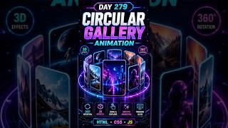 The circular gallery animation using HTML CSS and JS|#shorts #coding #programming #webdevelopment