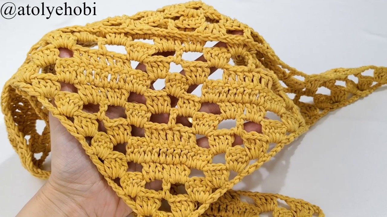 Tığ işi Nostaljik Üçgen Şal Modeli Yapımı