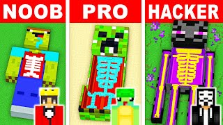 NOOB vs PRO: SECRET INSIDE MOB HOUSE Build Challenge in Minecraft!