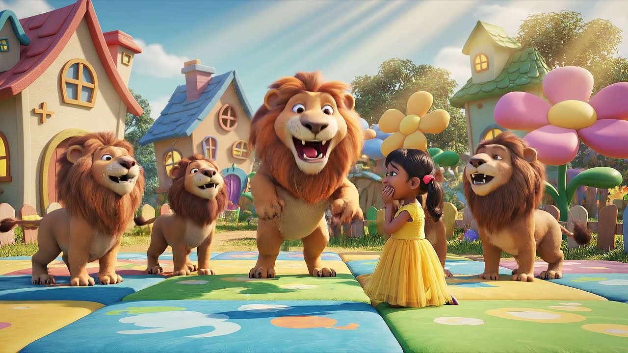 Five Little Toy Lions Roar Roar Roar | Nursery Rhymes for Kids & Baby Songs