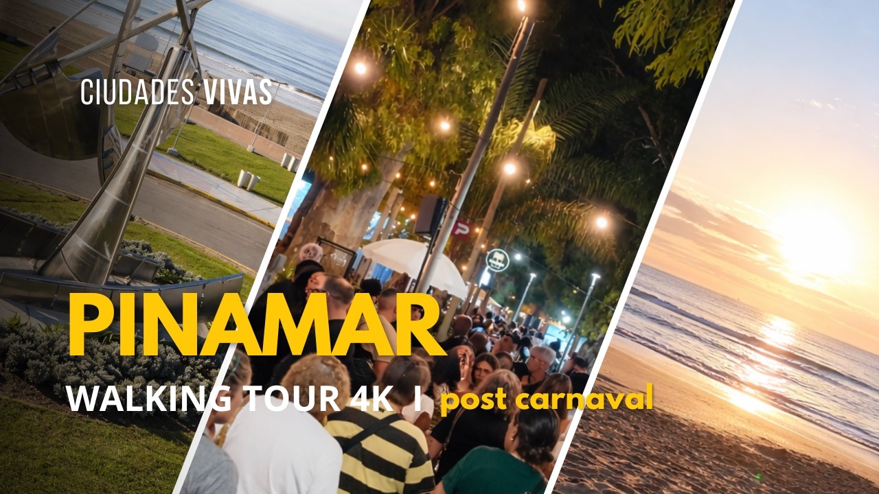 Pinamar después del Carnaval 2026 – Walking Tour 4K | Atardecer en Playa y Avenida Bunge