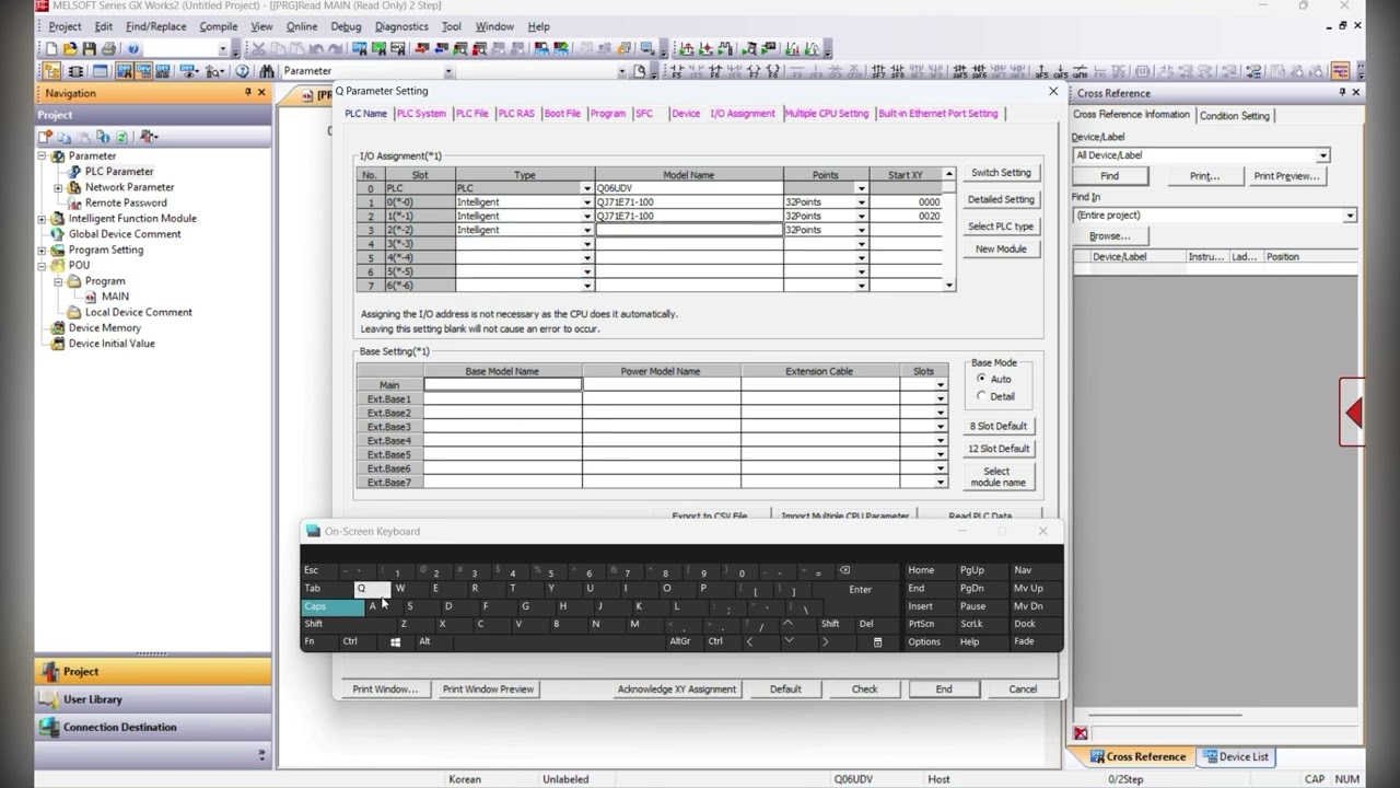 Mitsubishi Q series PLC Hardware Configuration with GX Works2 software  