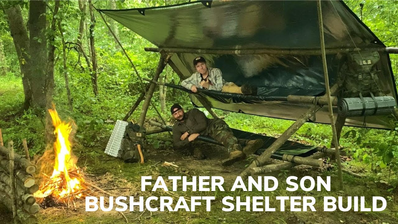 Overnight in Bushcraft Bunkbeds During a Lightning Storm With My Son ...