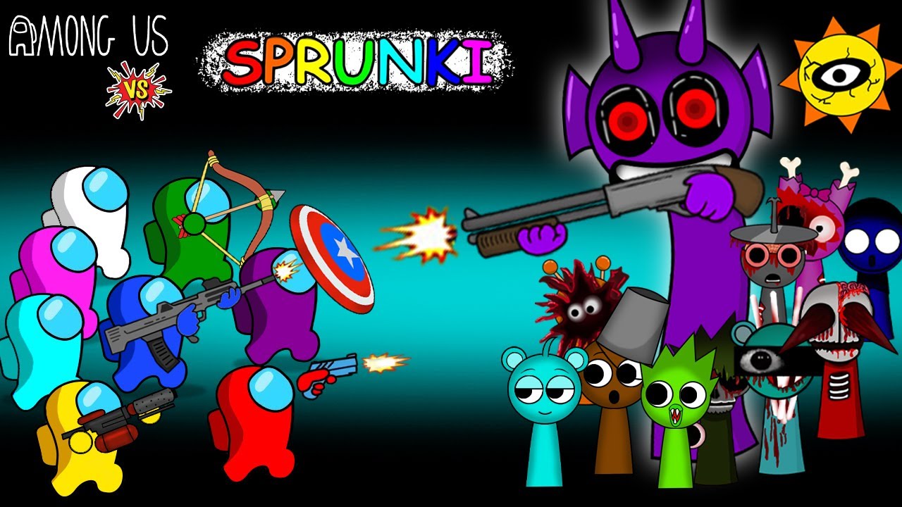 어몽어스  VS Sprunki purple zombie and scary teammates | Peanut Animation Zombie