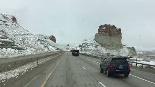 Snowy Green River Wyoming I-80 winter 2020