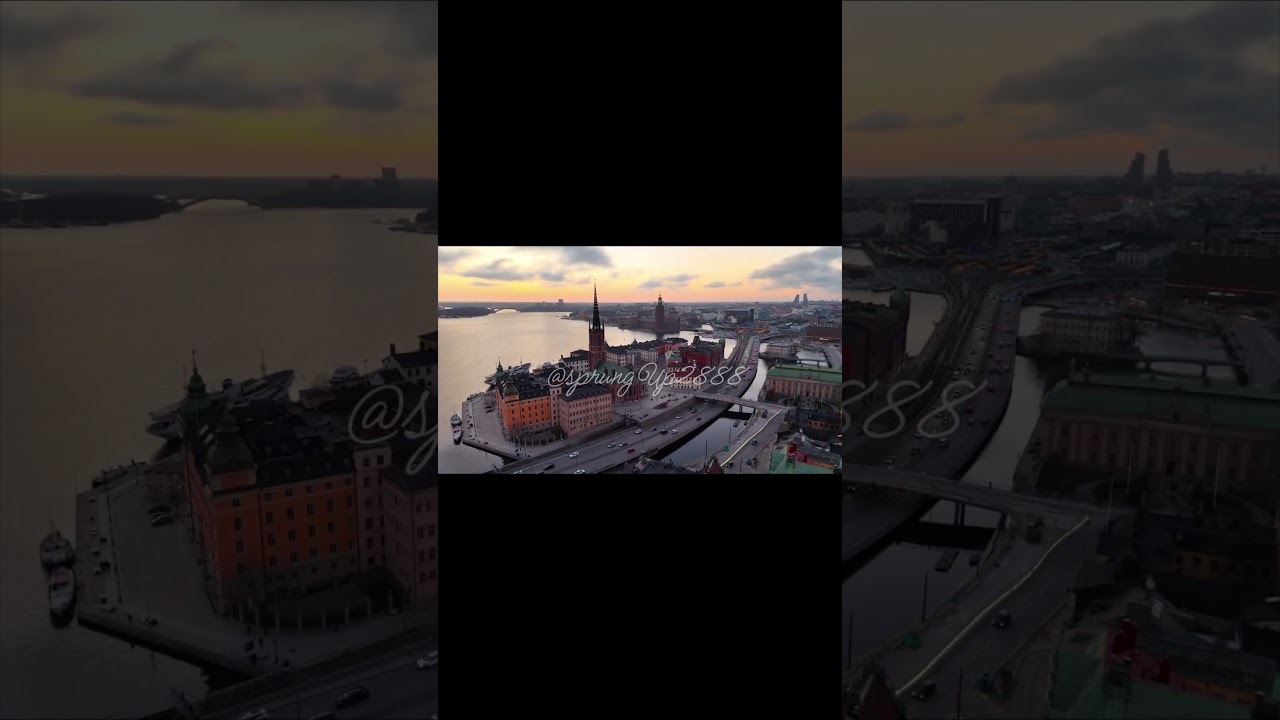 4K Beautiful place Stockholm Sweden Aerial Views  