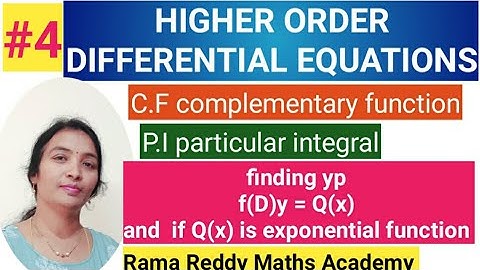 M2 JNTU  Higher order Differential Equations, find yp if f(D)y=Q(x) and Q(x)=e^ax|Rama Reddy Maths|