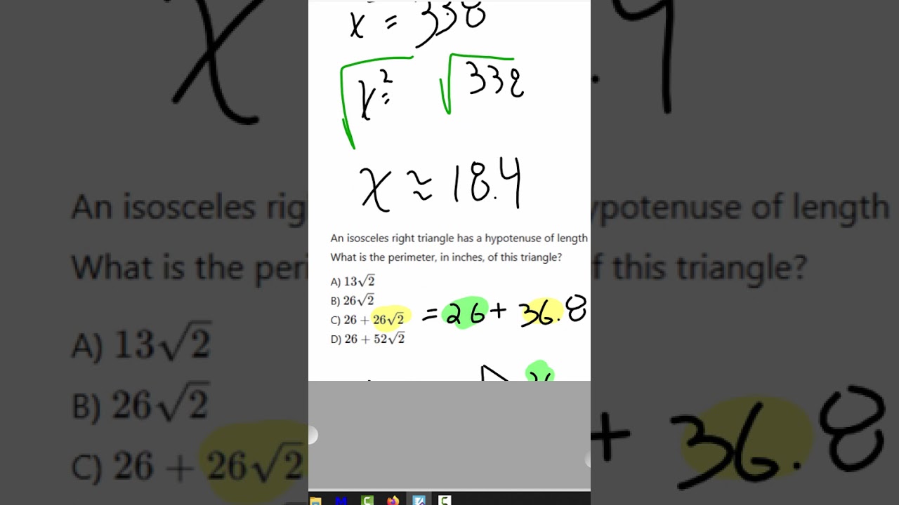 SAT Quick Practice: Pythagorean Theorem & Triangle Perimeter | Based on 2025 SAT Practice Test