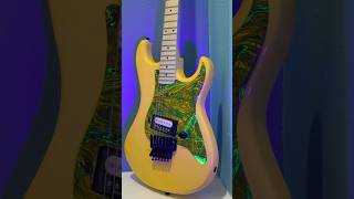 Yellowjacket Fury- Neon Hydro Dipped Custom Pickguard for a Kramer Baretta Guitar