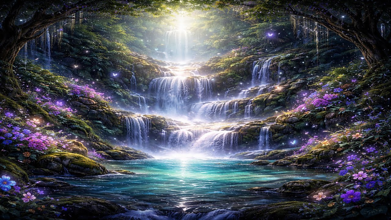 🔴 LIVE 24/7 | God’s Celestial Waterfall 🌿 Prayer Music 432Hz • Peace, Healing & Divine Presence