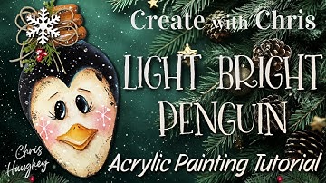 Light Bright Penguin Acrylic Painting Tutorial by Chris Haughey