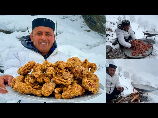 Cooking 20 KG Fried Chicken On a Snowy Winter Day | Life in a Snowy Village | Village Food Secrets class=
