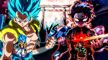 Gogeta DBS V2 (all form) (New) VS Tanjiro V2 (all form) in Jump Force Mugen