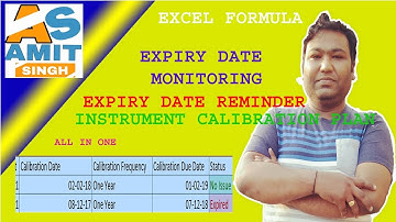 EXPIRY DATE MONITORING, EXPIRY DATE REMINDER, INSTRUMENT  CALIBRATION PLAN, EXPIRY DATE CALCULATION