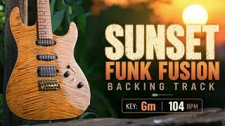 Sunset Funk Fusion Guitar Backing Track Jam in Gm | 104 BPM