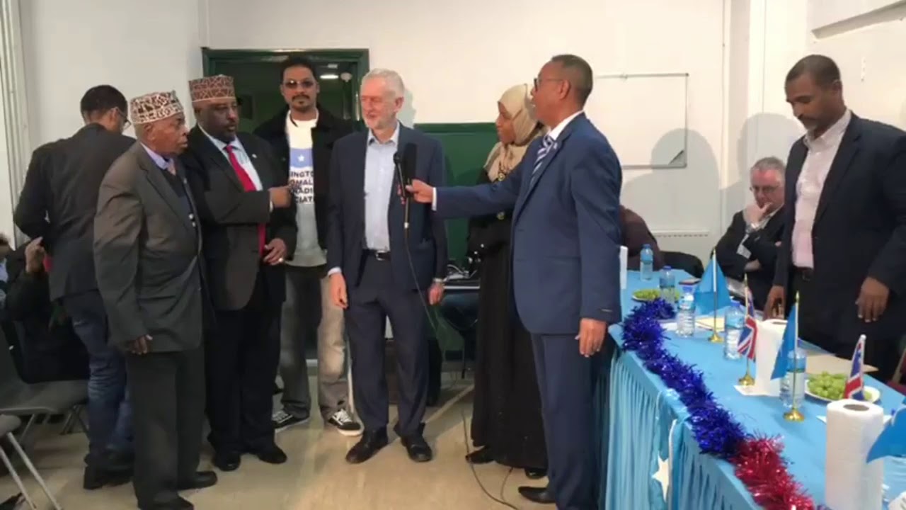Sharif Abdalla Abubakar Sangaaaf, SBA chairman, Jeremy Corbyn and Cllr ...