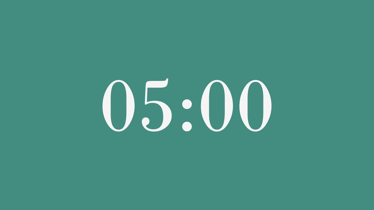 5-Minute Countdown Timer | Sea Turtle Green × White Smoke