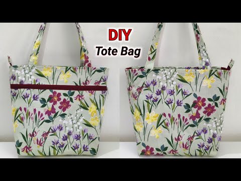 DIY Simple Shopping Bag with lining | Simple Tote Bag with Lining ...