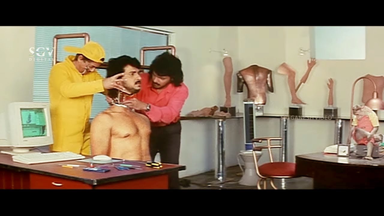 Ananthnag Creates Human Robot With Upendra's Body | Hollywood Kannada Movie Best Scene
