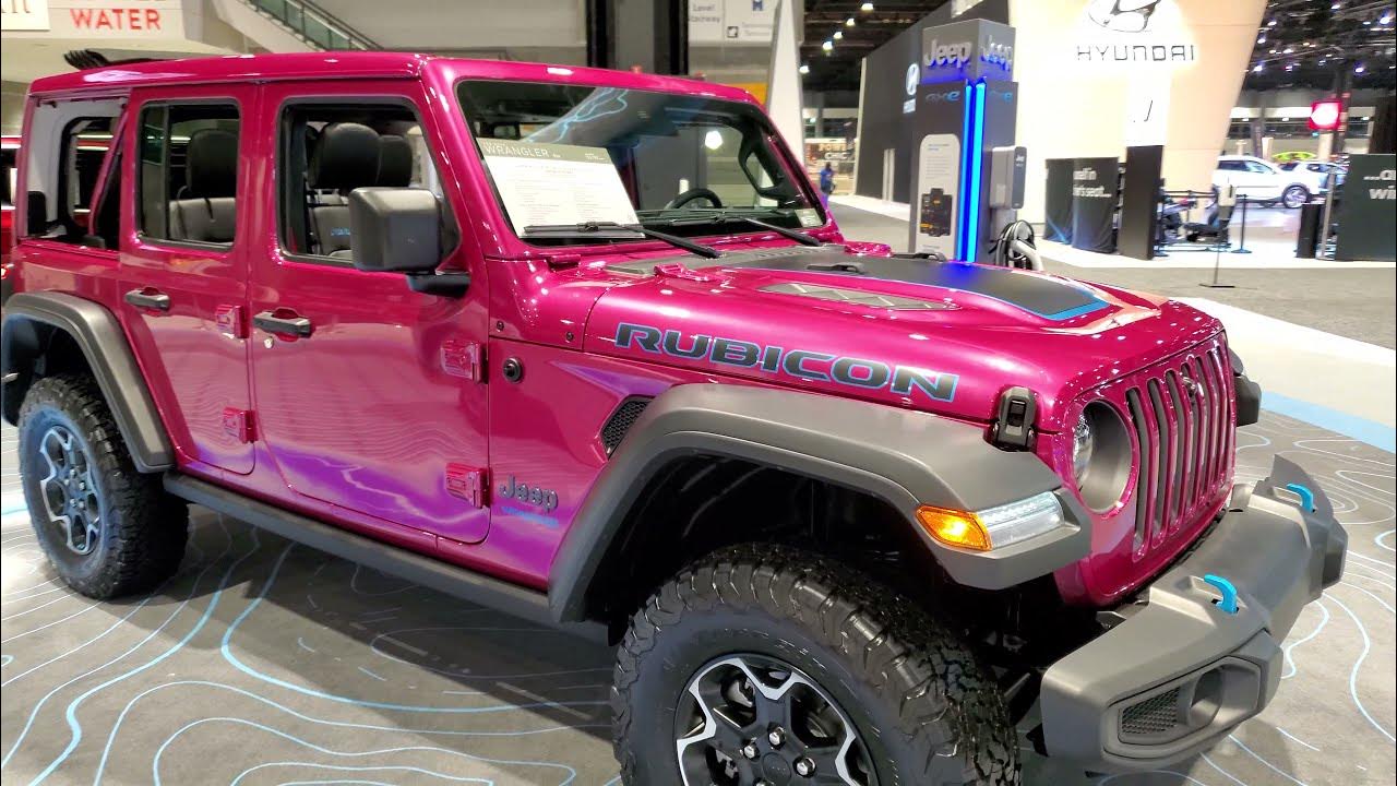 2022 JEEP WRANGLER RUBICON HYBRID 4XE IN TUSCADERO PEARLCOAT PINK  WALKAROUND SKY 1 TOUCH CHICAGO 22 - YouTube