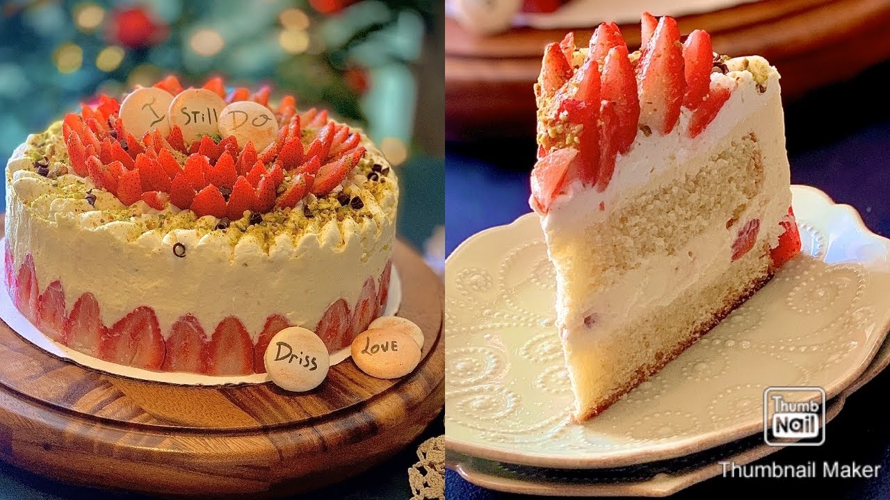 كيكة الفراولة fraisier with cream diplomat