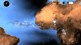 GFDL X-Shield Temperature and Cloud Water Path - Large Domain 8k
