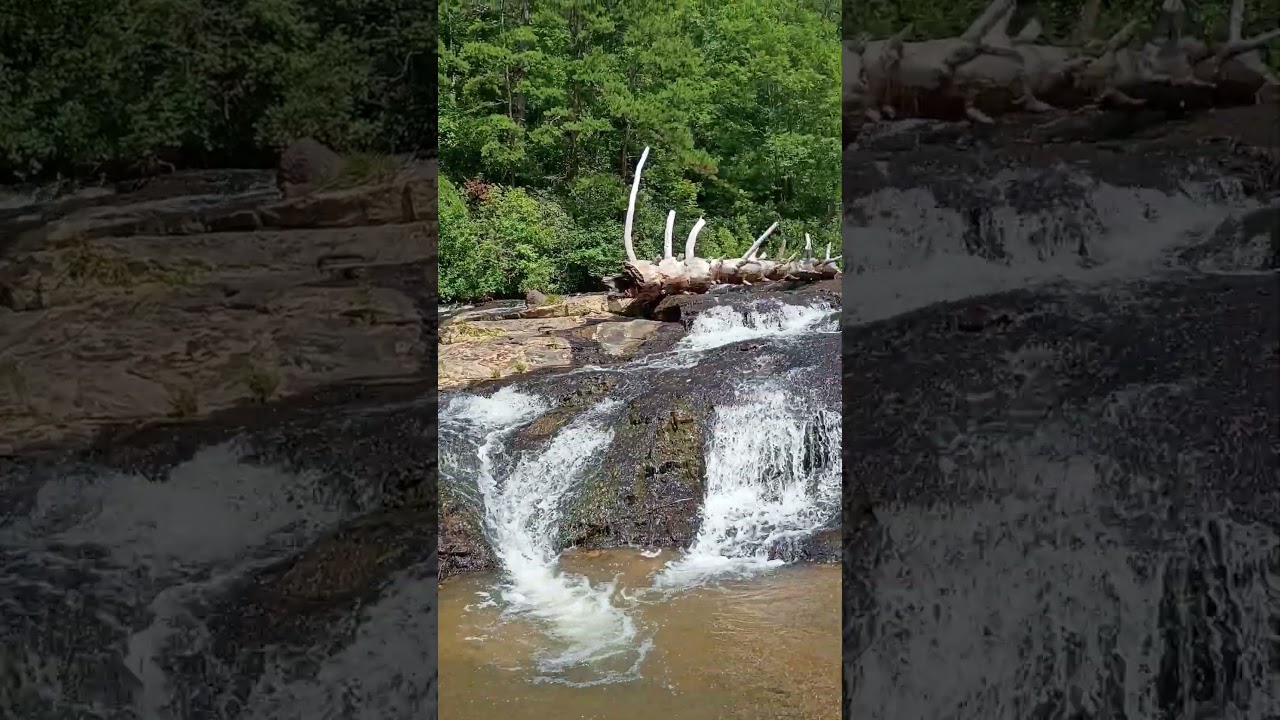 shoals on chauga river below land bridge mountain rest SC