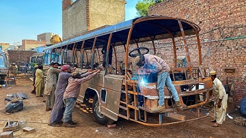 Handmade Isuzu Bus Production in Pakistan || Manufacturing of Isuzu Bus