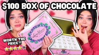 LUXURY $100 VALENTINES BOX OF CHOCOLATE!?| Taste Test & Rating Louis Sherry