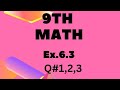 Class 9th math, Ex.6.3, Q# 1,2,3 ( Pythagoras theorem , trigonometric values )