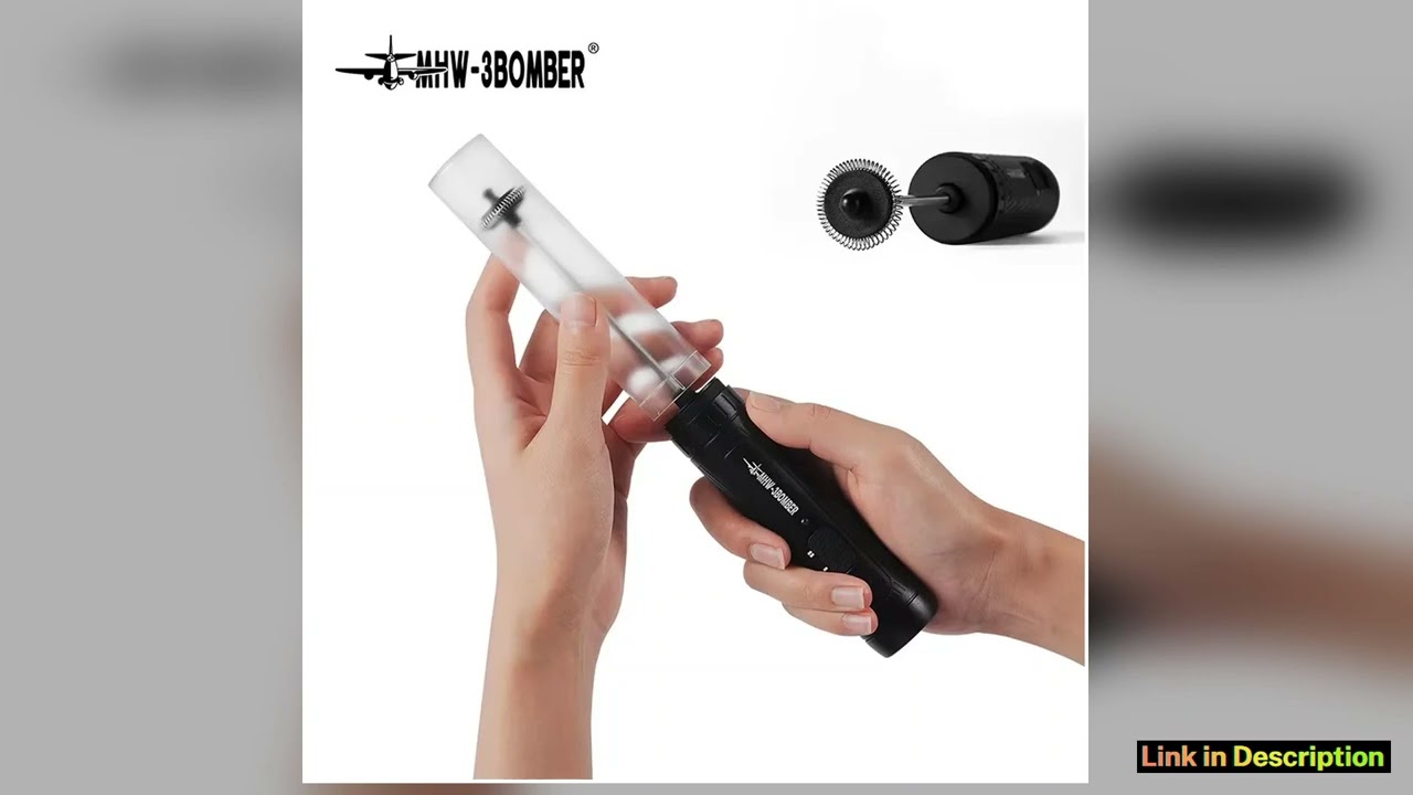 MHW3BOMBER Electric Milk Frother USB Rechargeable Handheld Milk Foamer 2 Speeds Coffee Foam Maker