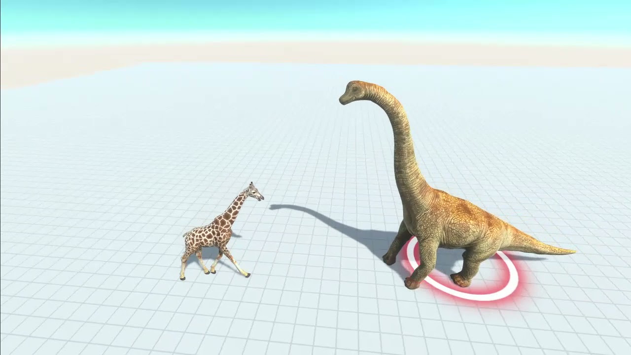 Brachiosaurus Vs Giraffe Youtube 