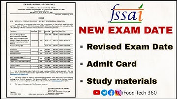 FSSAI Exam New date announced | FSSAI CBT 1 Exam date out now | Study materials for FSSAI Exams