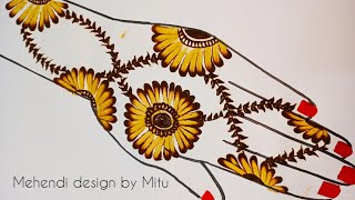 Very Easy Mehndi Design||Simple Flower Mehandi Idea Design For Back Hands||মেহেন্দি লাগানো সহজ উপায়