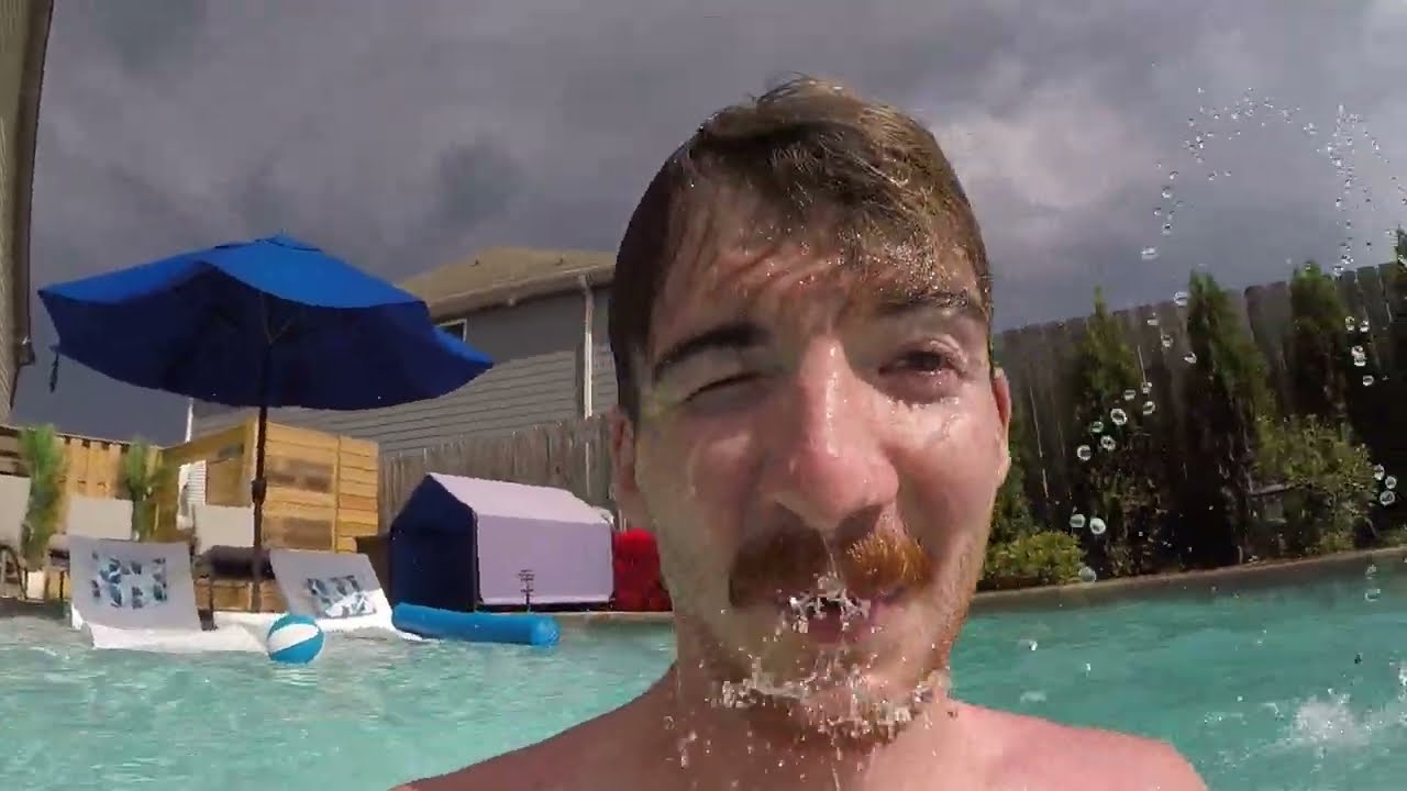 Summer fun with the Snokes (pool and spike ball)