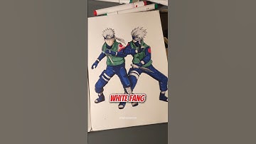 Drawing Kakashi & White Fang Together✨️ #art #narutoshippuden #kakashi