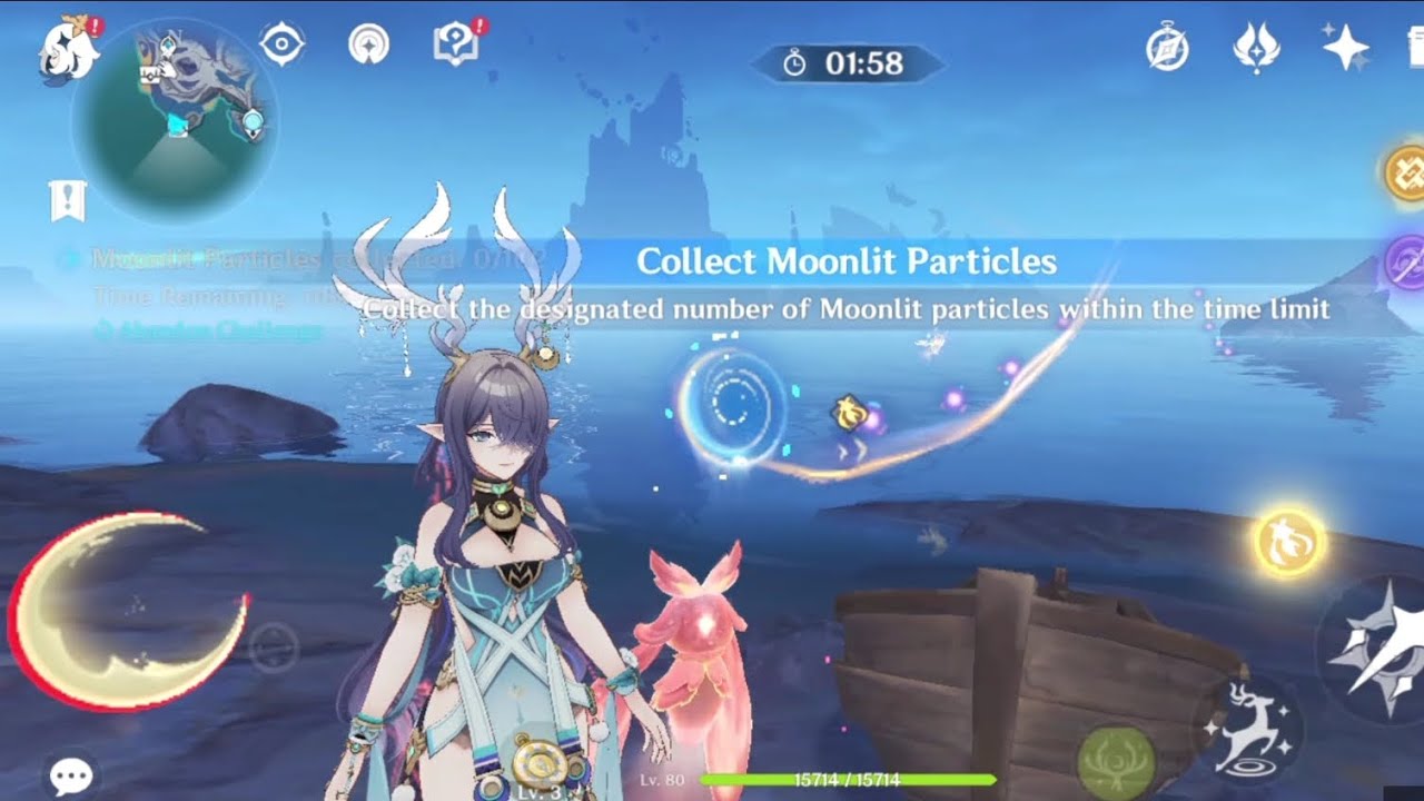 Genshin Impact 6.0 - Collect 102 Moonlit Particles Within 2 Minutes Challenge