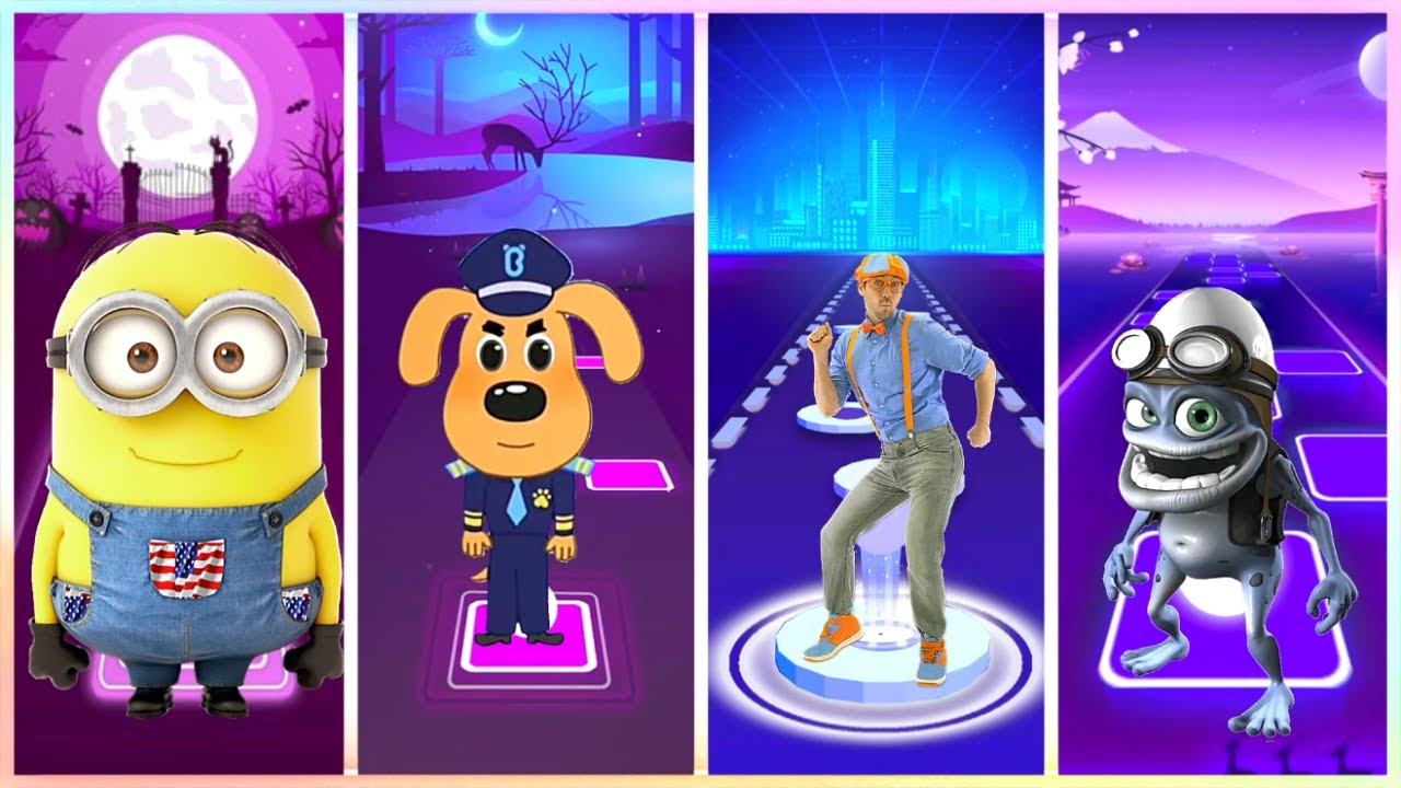 Minions - Sheriff Labrador - Blippi - Crazy Frog - Tiles Hop EDM Rush