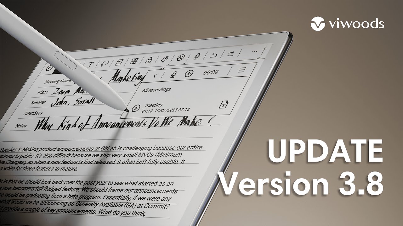 Viwoods V3.8: Enhanced Picking, Smarter AI & New Voice Notes!