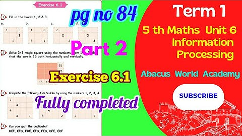 5th maths (unit 6) Information Processing /Exercise 6.1 (pg no 84)