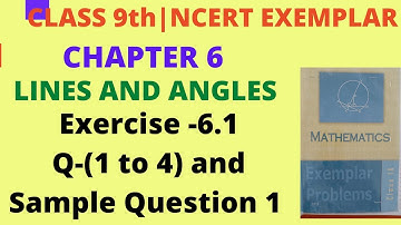 NCERT Exemplar Ex 6.1 Q (1 to 4) And Sample Question 1 Ch 6 Class 9 Maths|Lines And Angles Ex 6.1|
